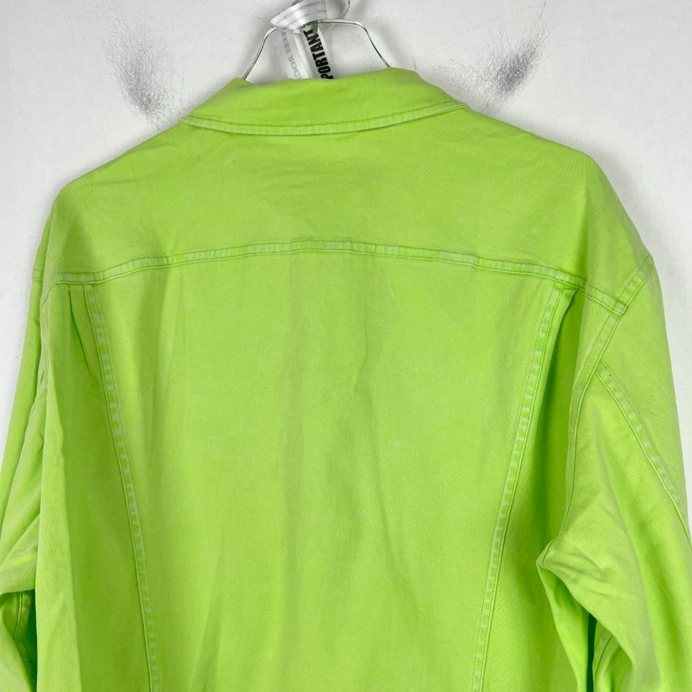 NWT Mistress Rocks Fathom Oversized Denim Jacket Neon Green Size Medium M NEW - Picture 10 of 12